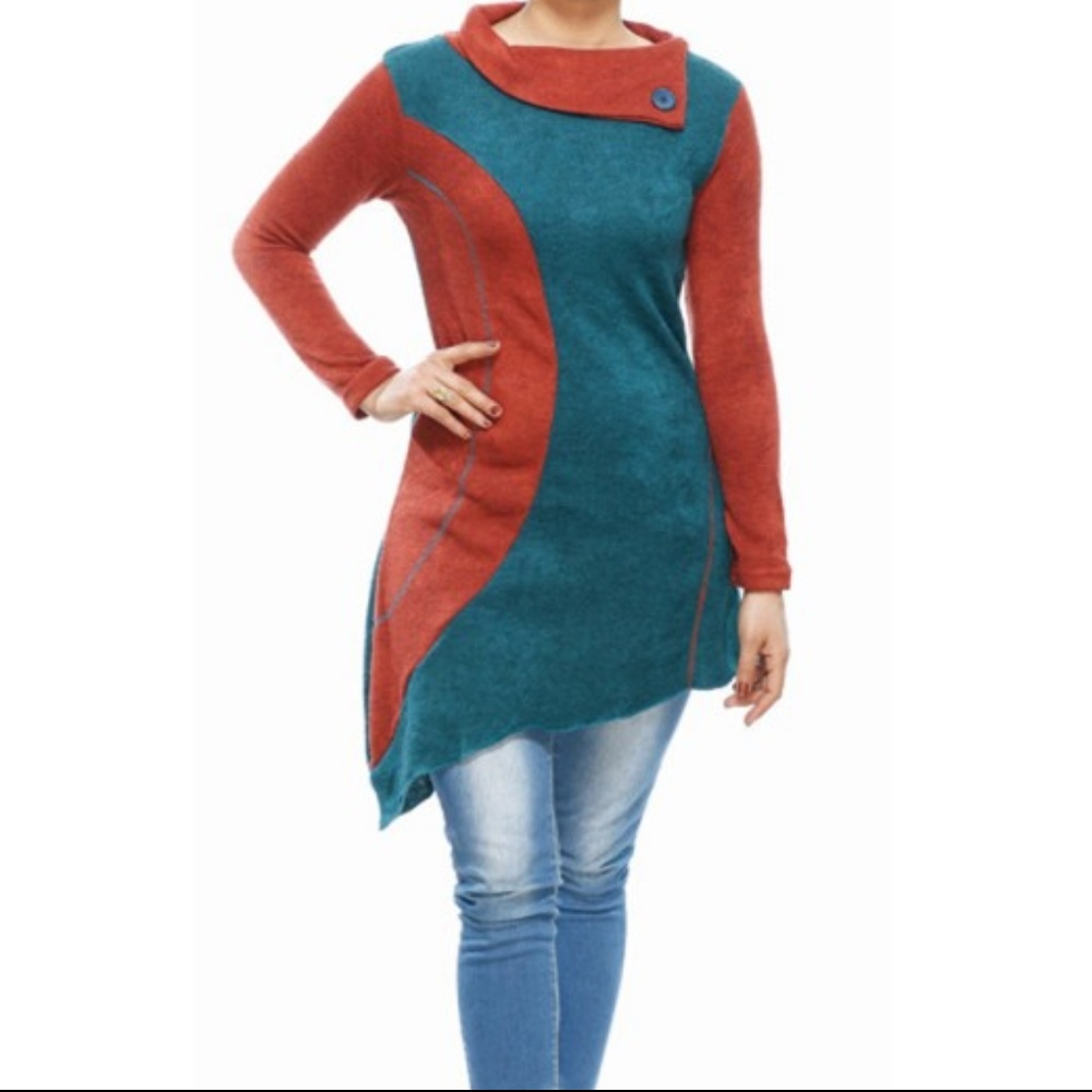 Orange and Blue | Womens Blouse